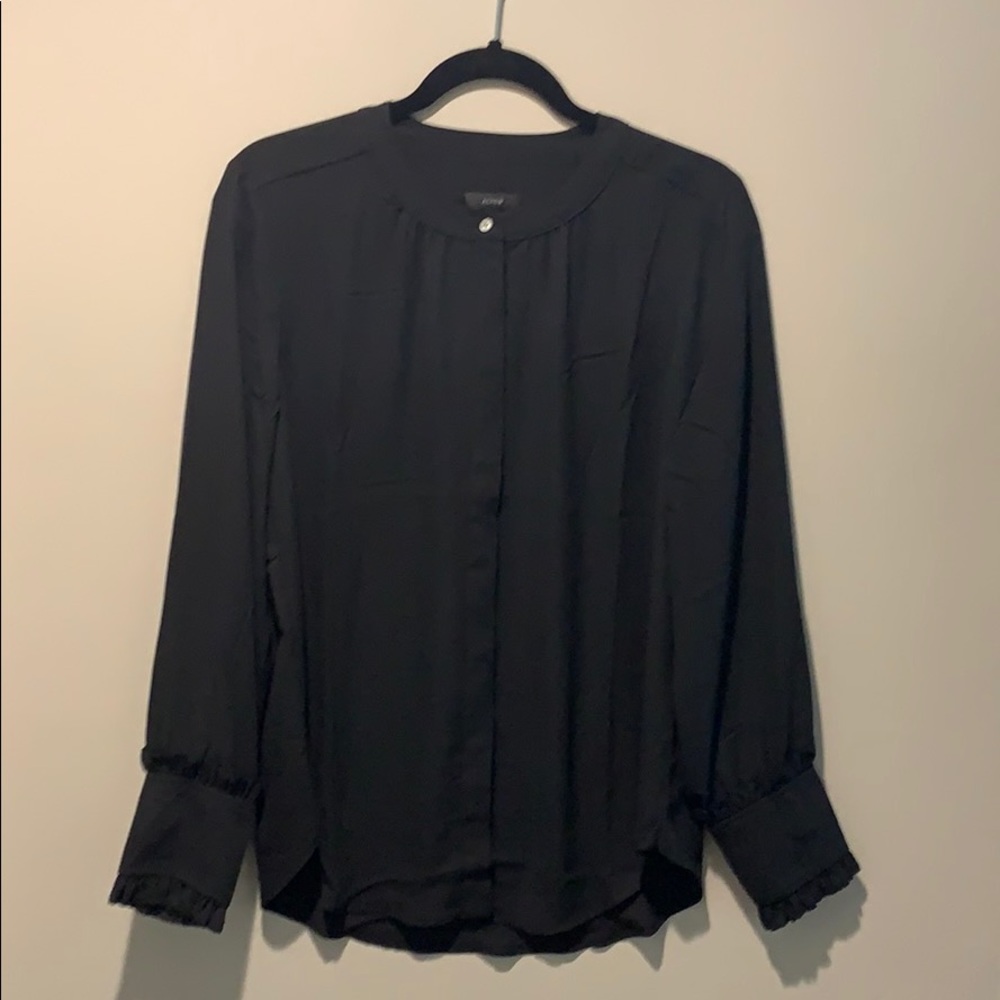 J. Crew Black Silk Blouse, M